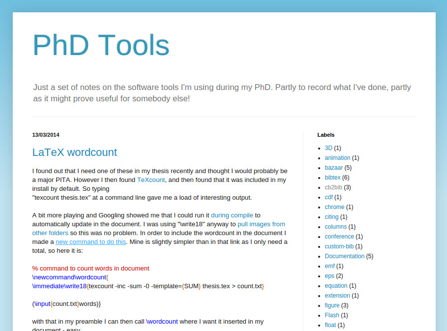 PhD tools screenshot